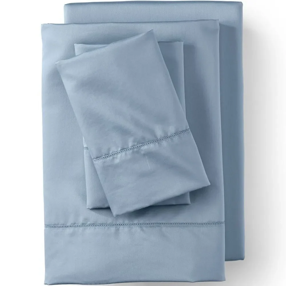 Land's End 700 Thread Count Egyptian Cotton Sheets Blue Pewter No Iron Cal King